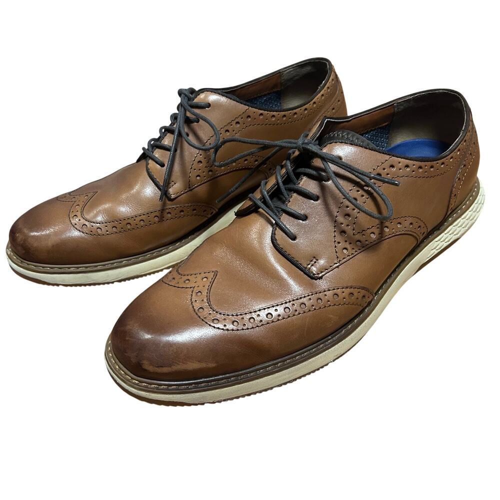 Vince Camuto Brown Leather Dress Shoes Men's 10.5 Professional Oxfords Academia